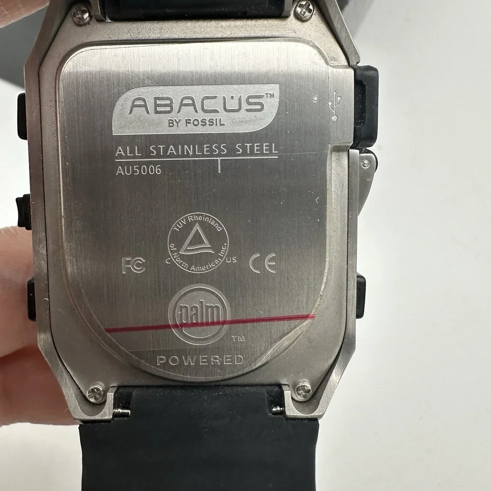 Vintage Fossil Abacus Smart Watch Wrist PDA - Palm OS (AU5006) Needs Battery
